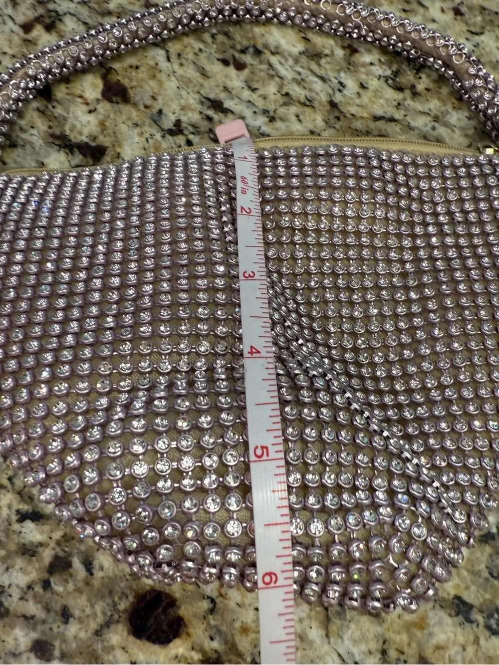 Rhinestone formal mini bag gold cloth interior special occasions - Picture 9 of 14